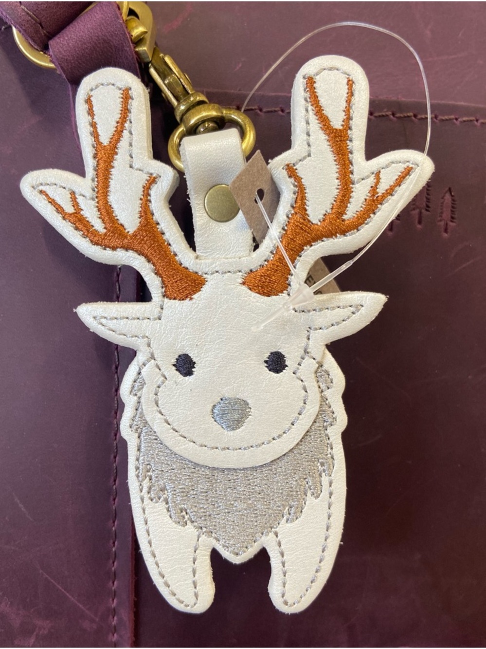 Portland Leather Deer Bag Flair Bag Charm - NEW - Picture 2 of 3